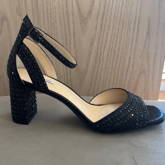 Dress shoes black sequin heeled sandals - Picture 1 of 7